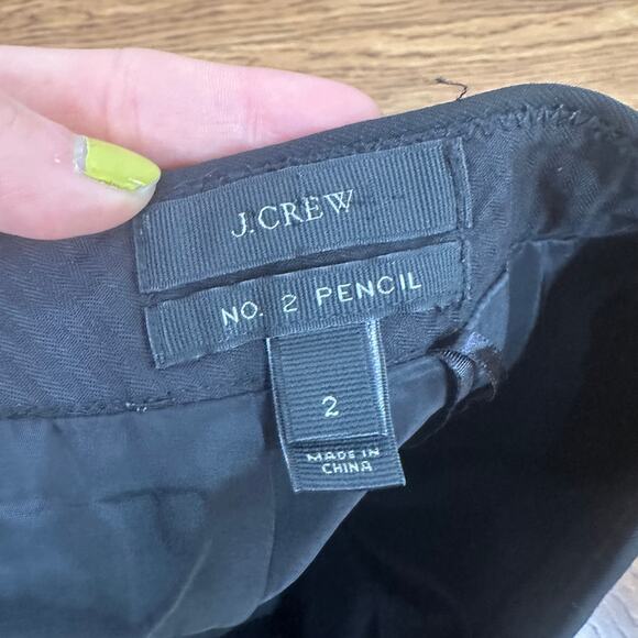 J. Crew Black No. 2 Pencil Skirt in Super 120s Wool - Picture 5 of 7